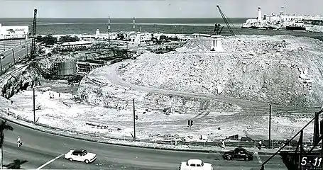 Construction of entrance to Havana Tunnel