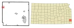 Location within Crawford County and Kansas