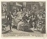 Belshazzar's feast, Van de Passe after Maerten de Vos (the engraving on the right)