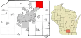 Location in Dane County and the state of Wisconsin.
