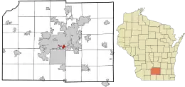 Location in Dane County and the state of Wisconsin.