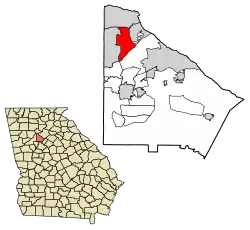 Location in DeKalb County and the state of Georgia