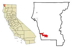 Location in Del Norte County and the state of California