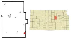 Location within Dickinson County and Kansas