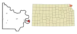 Location within Doniphan County and Kansas