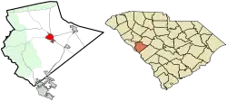 Location of Edgefield, South Carolina