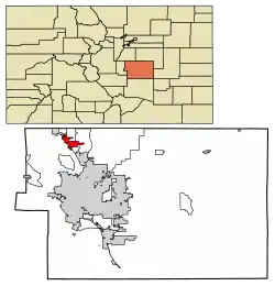 Location of Monument in El Paso County, Colorado.
