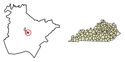 Location of Ravenna in Estill County, Kentucky.