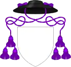 Hat sable with cords purpure and three tassels per side, used by Anglican archdeacons in place of a helmet