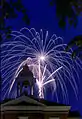 Fireworks behind Hathorn Hall in 2002