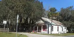 Florahome's former railroad station on Coral Farms Road, now an antique shop.