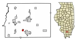 Location of Orient in Franklin County, Illinois.