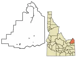 Location of Parker in Fremont County, Idaho.