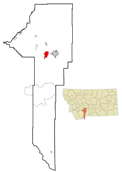 Location of Four Corners, Montana