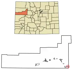 Location of the Catherine CDP in Garfield County, Colorado.