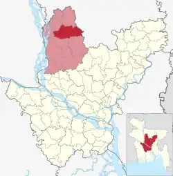 Location of Ghatail Upazila