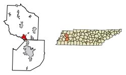 Location of Humboldt in Gibson County, Tennessee.