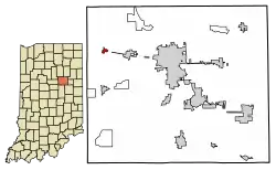 Location of Mier in Grant County, Indiana.