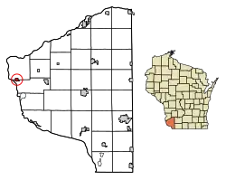 Location of Bagley in Grant County, Wisconsin.
