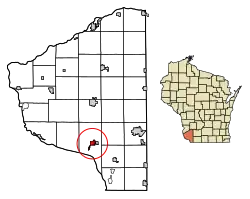 Location of Potosi in Grant County, Wisconsin.