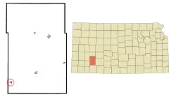 Location within Gray County and Kansas