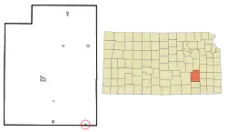 Location within Greenwood County and Kansas