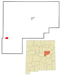 Location of Vaughn, New Mexico