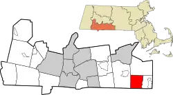 Location in Hampden County in Massachusetts
