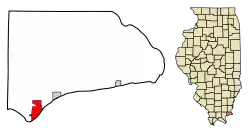 Location of Rosiclare in Hardin County, Illinois.