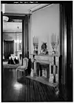 Interior photo, showing one of the mansion's nine marble fireplaces (east parlor, first floor)
