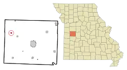 Location of Urich, Missouri