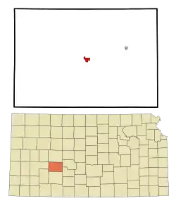 Location within Hodgeman County and Kansas