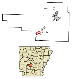 Location of Friendship in Hot Spring County, Arkansas.
