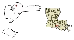 Location of Loreauville in Iberia Parish, Louisiana