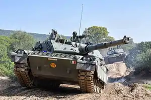 Ariete tank during manoeuvres.