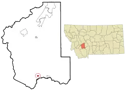 Location of Whitehall, Montana