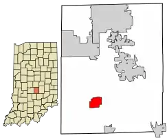 Location of Trafalgar in Johnson County, Indiana