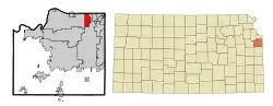 Location within Johnson County and Kansas