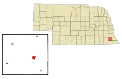 Location within Johnson County (left) and Nebraska (right)