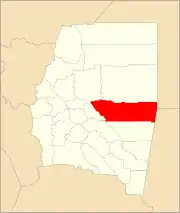 Location of Juan Felipe Ibarra Department within Santiago del Estero Province