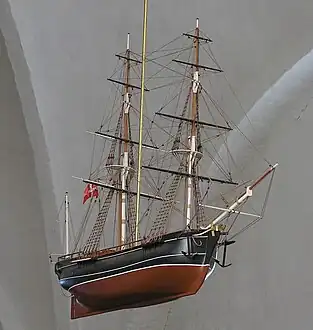 Model of the Gerner-designed ship Emigheden