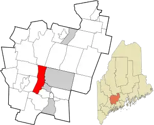 Location in Kennebec County and the state of Maine.