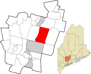 Location in Kennebec County and the state of Maine.