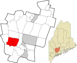 Location in Kennebec County and the state of Maine.