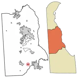 Location of Houston in Kent County, Delaware.