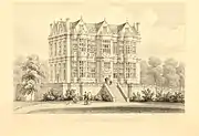 Engraving of the Hall, 1854