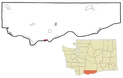 Location of Wishram in Klickitat County, Washington