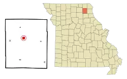 Location of Edina, Missouri