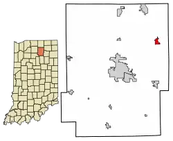Location of North Webster in Kosciusko County, Indiana.
