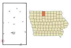 Location of West Bend, Iowa